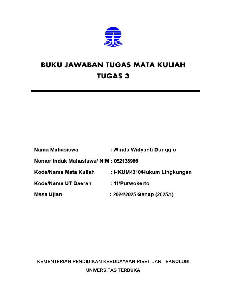 Tugas 3 Hukum Lingkungan | PDF