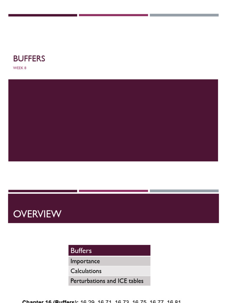 Week 8 - Buffers_V1 | PDF | Acid Dissociation Constant | Buffer Solution