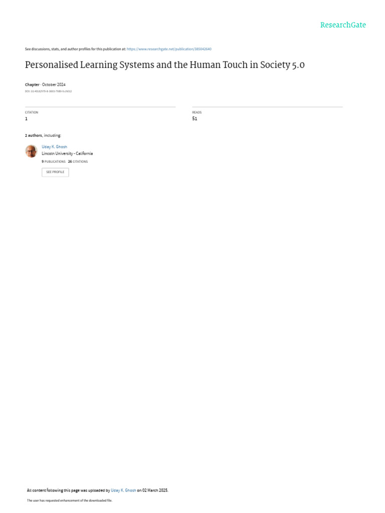 Personalised Learning Systems and The | PDF | Learning | Educational ...