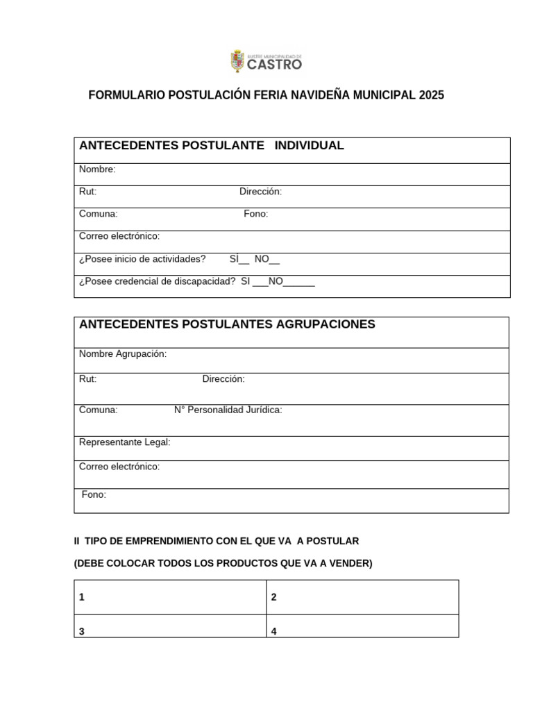 Formulario Postulación | PDF