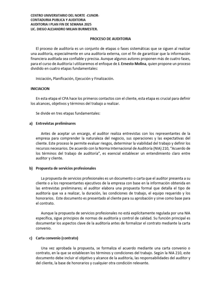 Proceso de Auditoria | PDF | Auditoría | Planificación