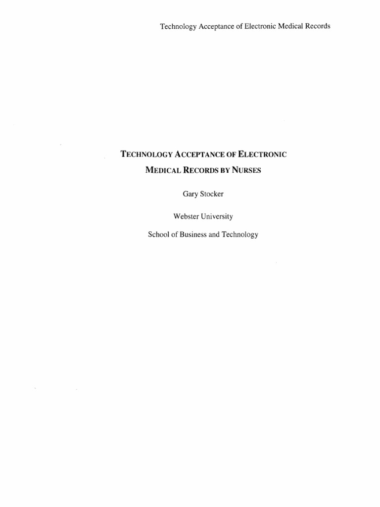 Technology Acceptance of Elect | PDF | Electronic Health Record