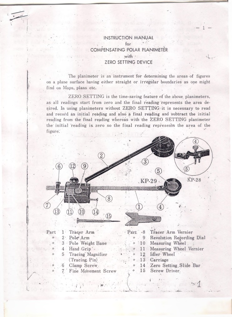 Instruction Manual For Compensating Polar Planimeter PDF