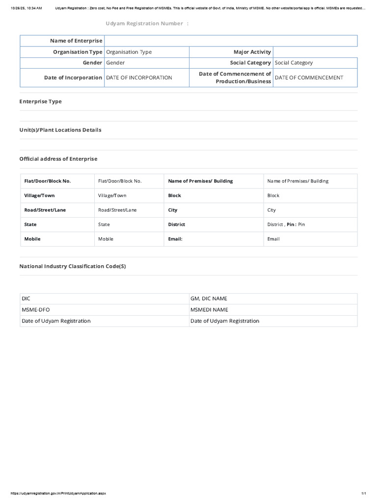 Udyam Registration _ Zero Cost, No Fee and Free Registration of MSMEs ...