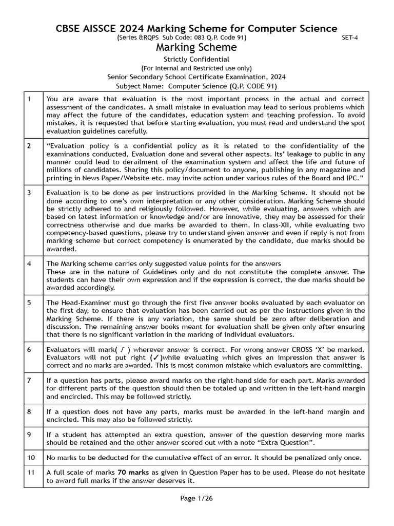 Computer Science Solution 2024 - Computer Science 2024 - Class 12 CBSE ...