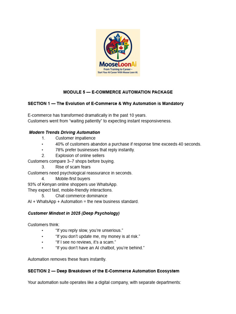 Module 5 - E-Commerce Automation Package | PDF | Automation | E Commerce