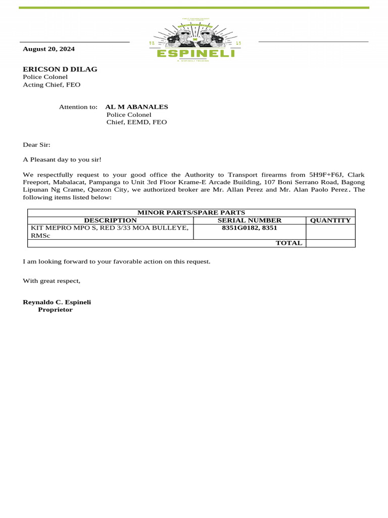 Letter Request Format | PDF