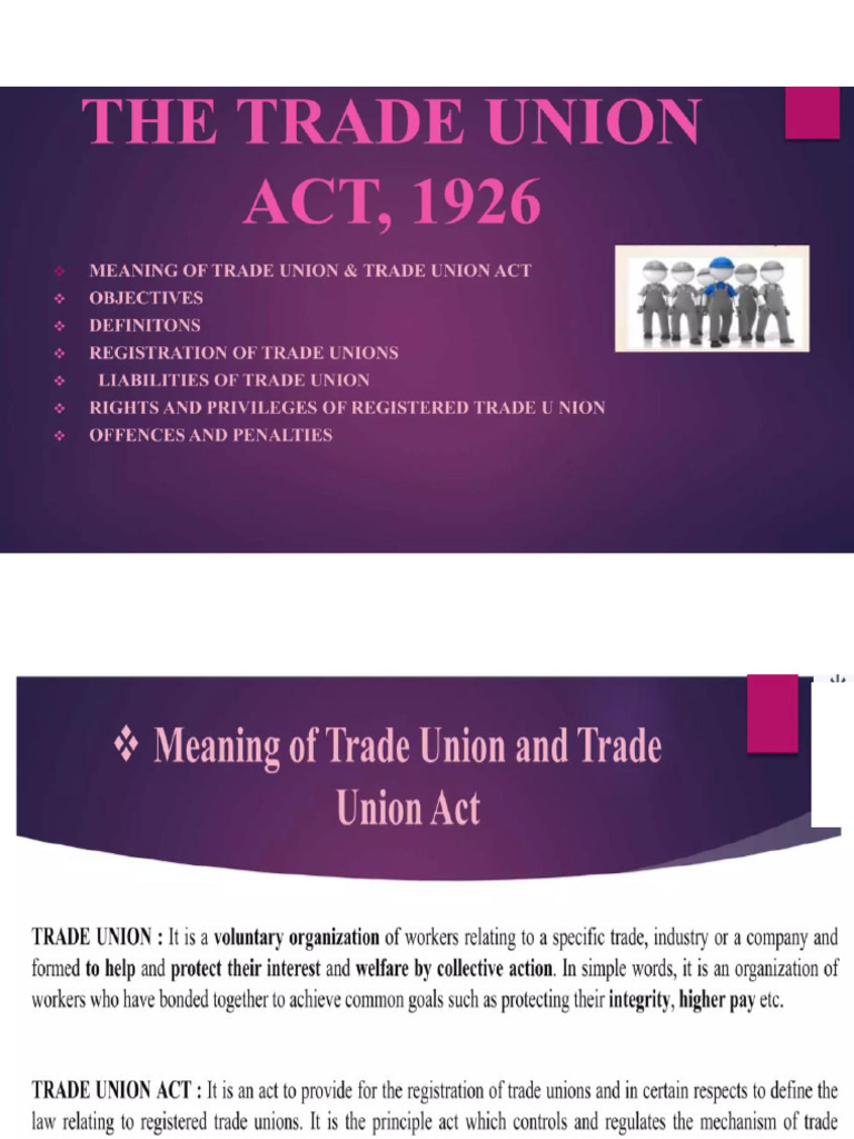 Trade Union Act | PDF