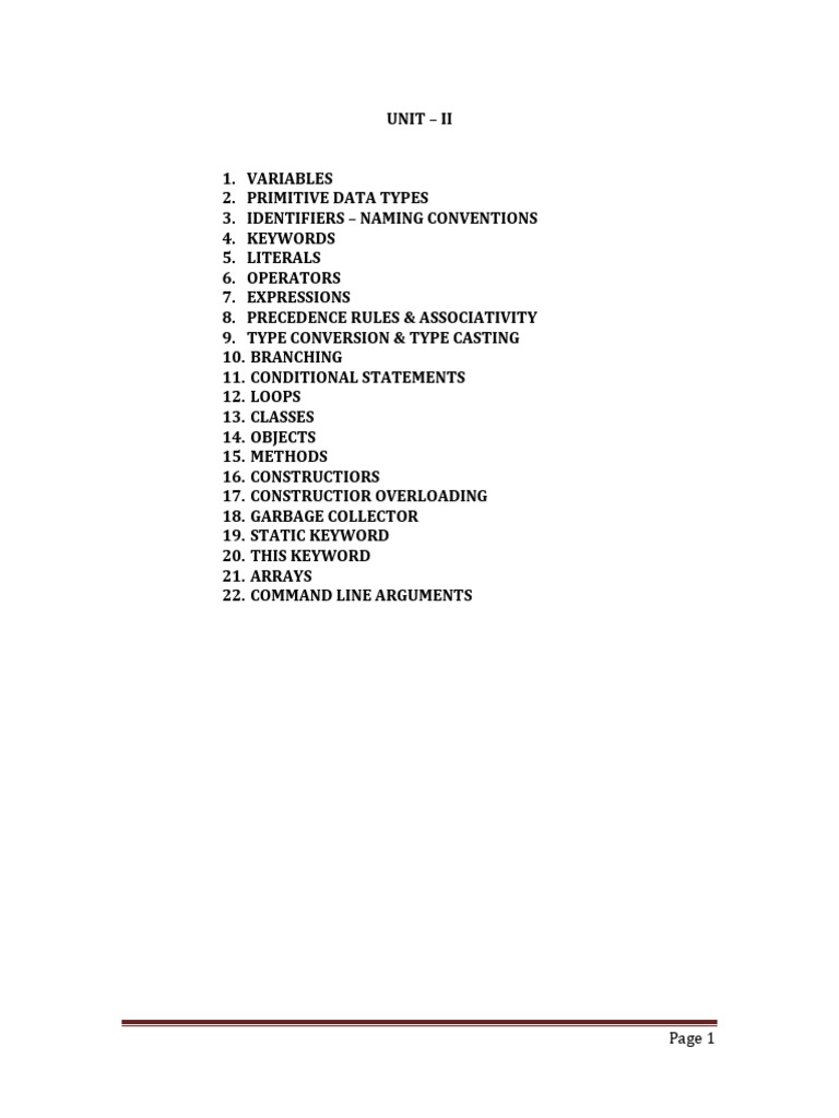 Oops Java r16 - Unit-2 | PDF | Data Type | Integer (Computer Science)