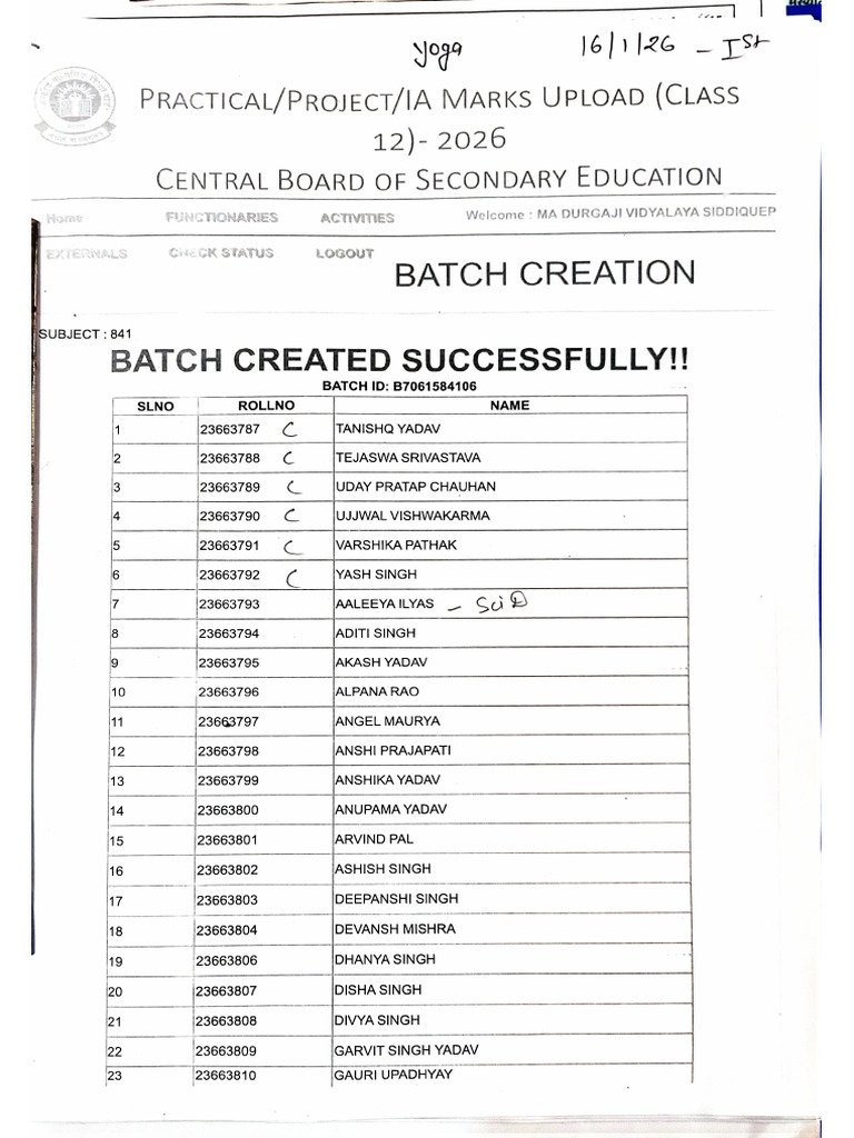 Yoga Practical- 16 Jan - 1st Batch | PDF