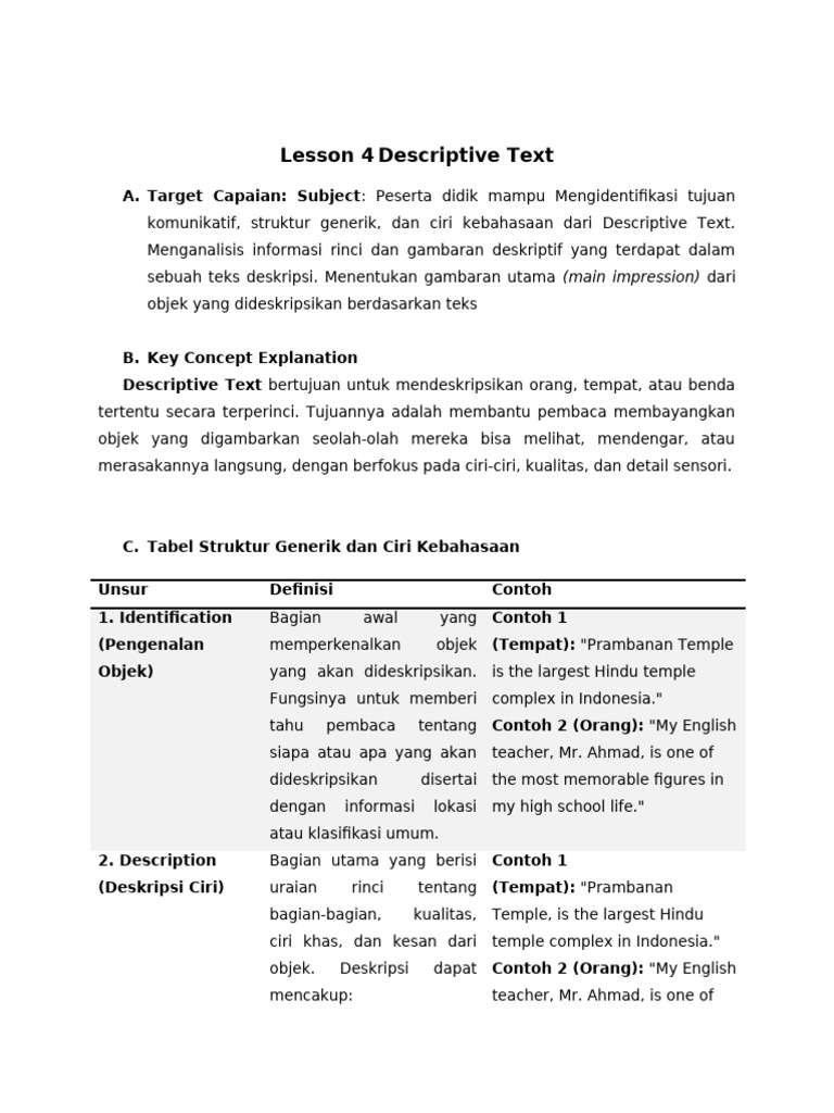 Lesson 4 Descriptive Text | PDF | Plants