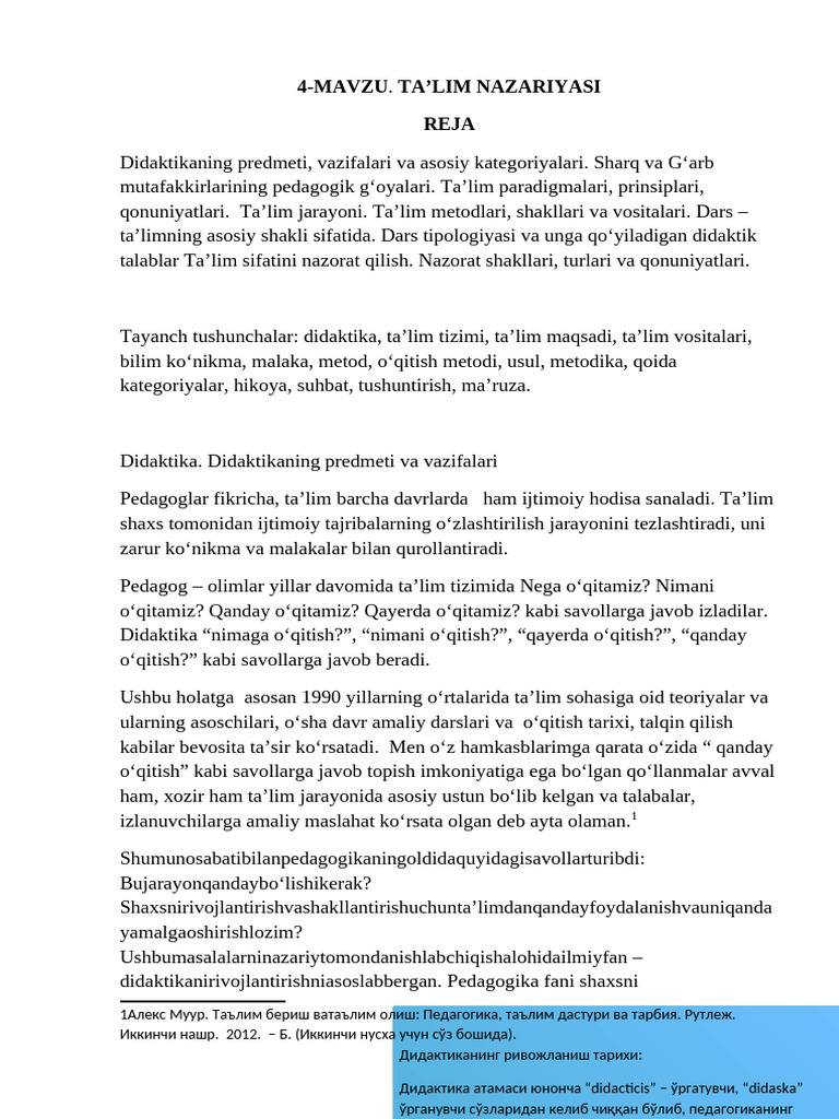 4 Mavzu | PDF
