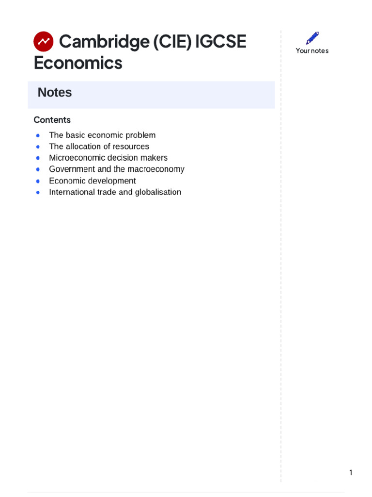 Economics Notes | PDF | Macroeconomics | Economic Equilibrium