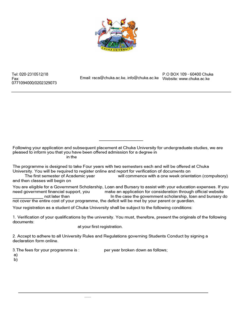 Admission Letter 1 | PDF | Banks | Educational Stages