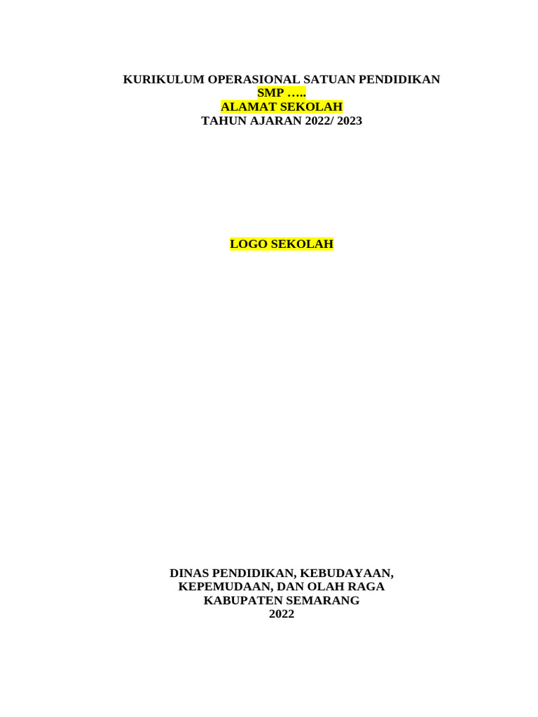 Revisi Contoh Kosp SMP 2022-2023 | PDF