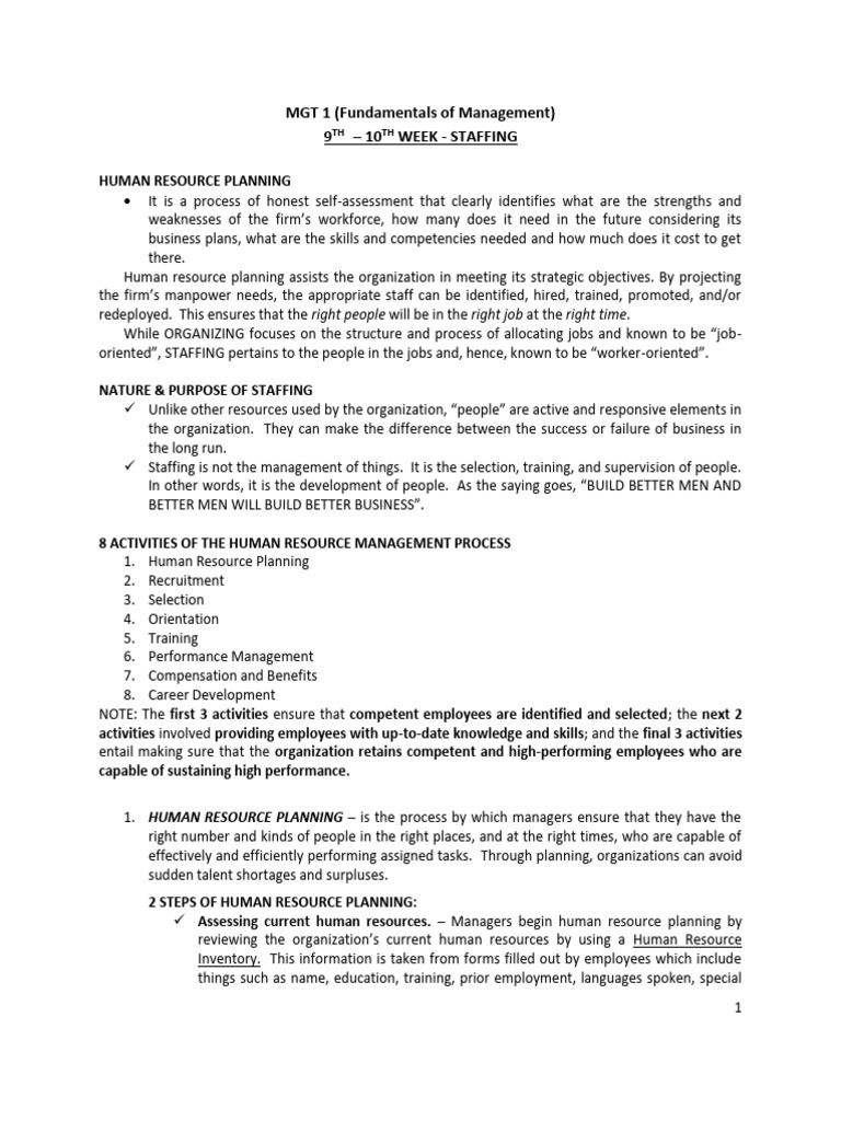 STAFFING Additional Notes | PDF | Recruitment | Employment