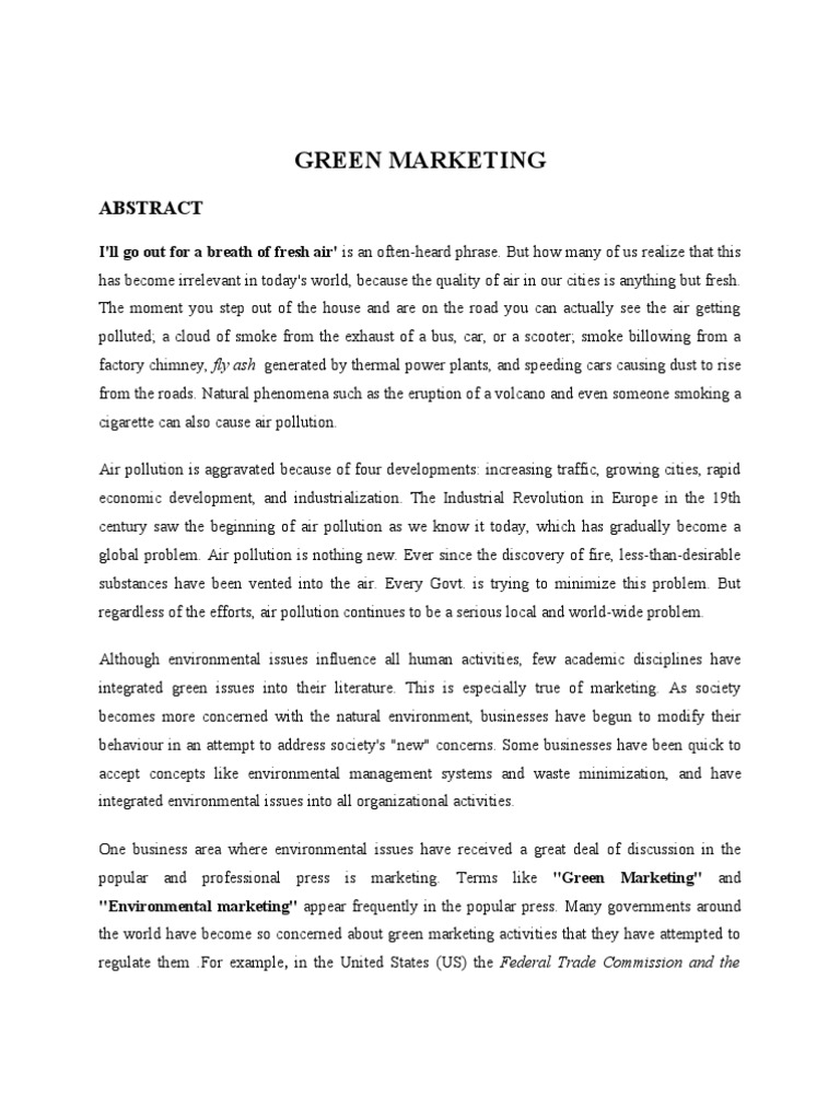 green marketing essay