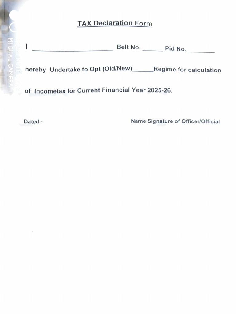 Tax Declaration Form | PDF