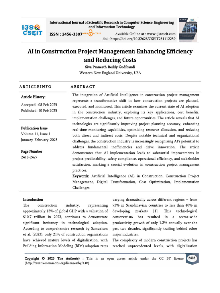 AI in Construction Project Management Enhancing Efficiency and Reducing ...