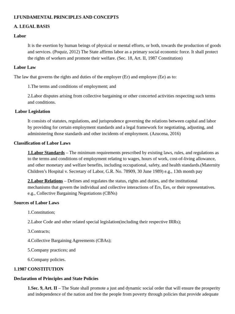 Labor Law Notes From Golden Notes | PDF | Cost Of Living | Labour Law
