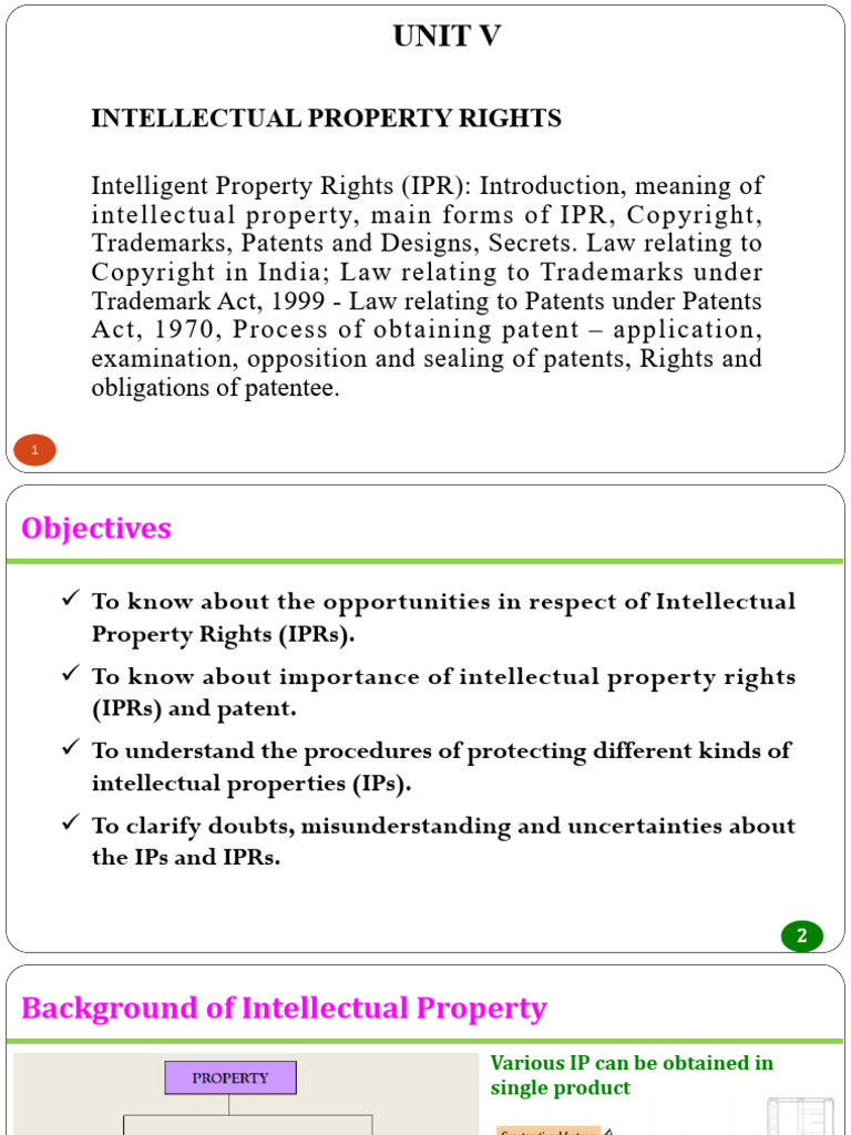 IPR | PDF | Intellectual Property | Patent