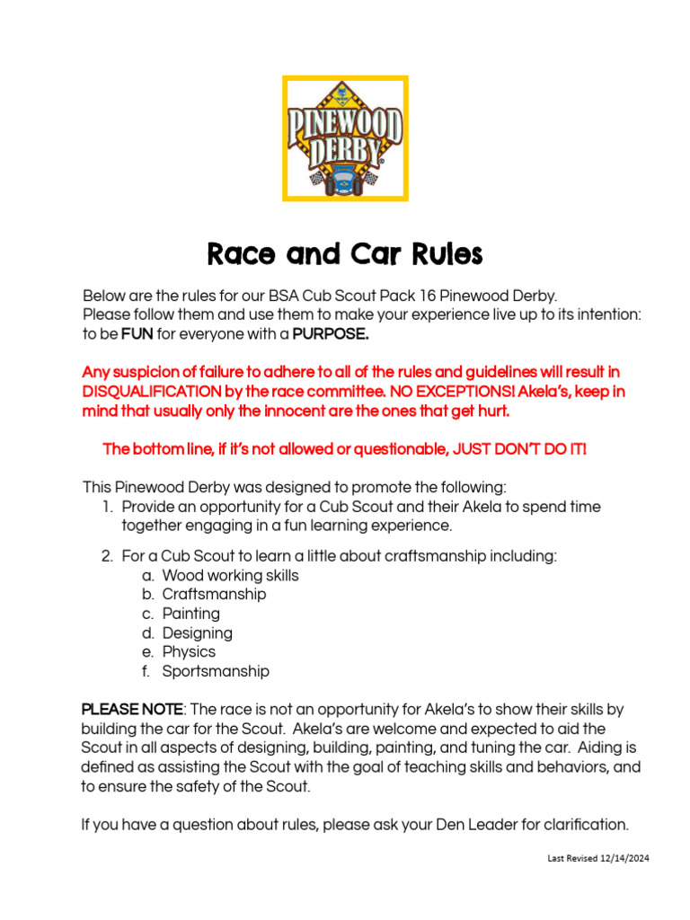 Race and Car Rules: FUN Purpose | PDF | Vehicles