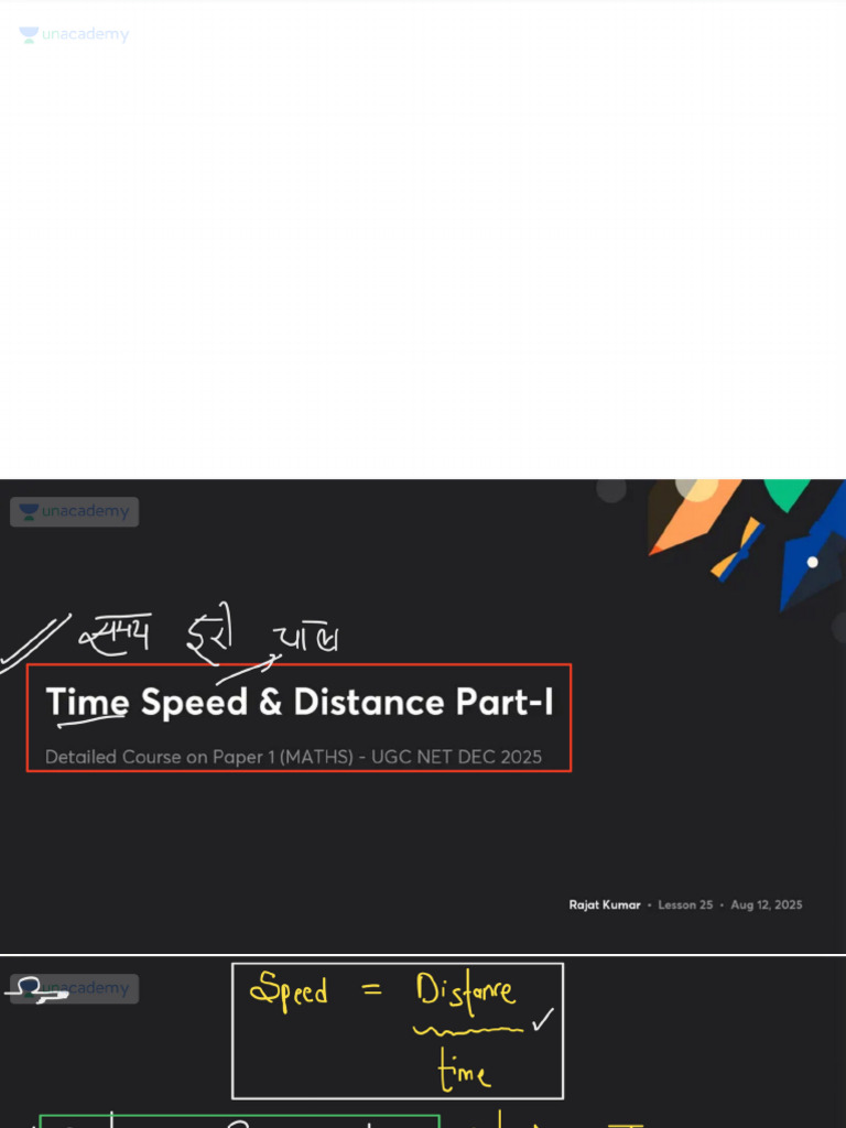 Time Speed Distance Part-I With Anno 1765380458721 | PDF