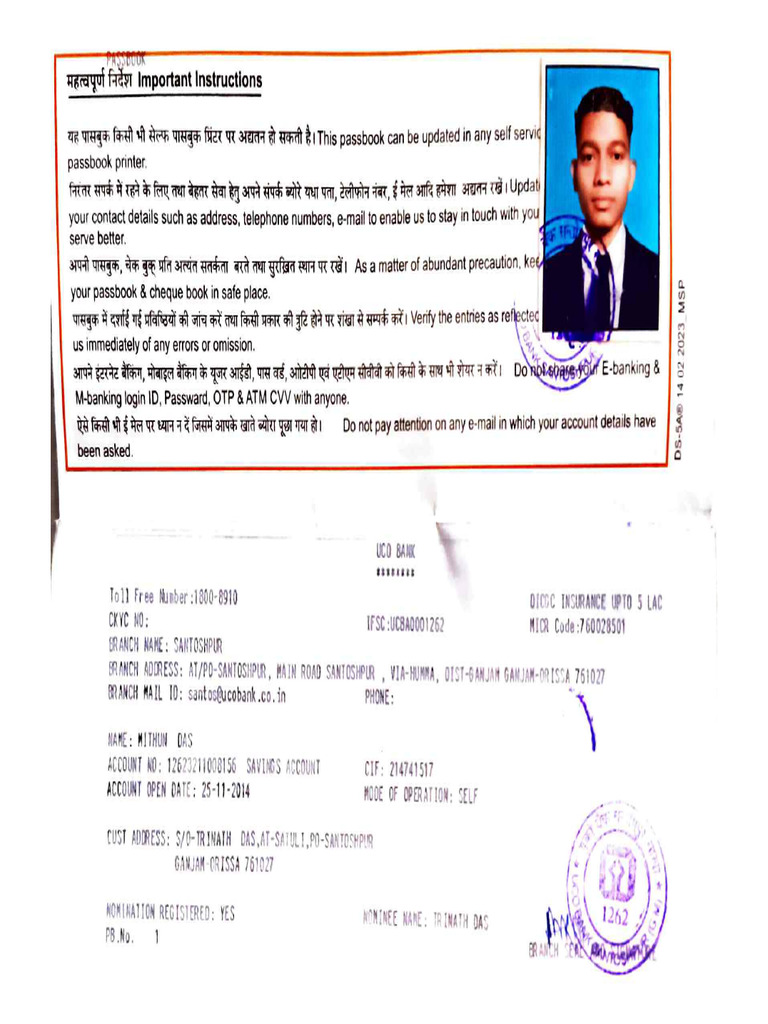 Bank Passbook | PDF