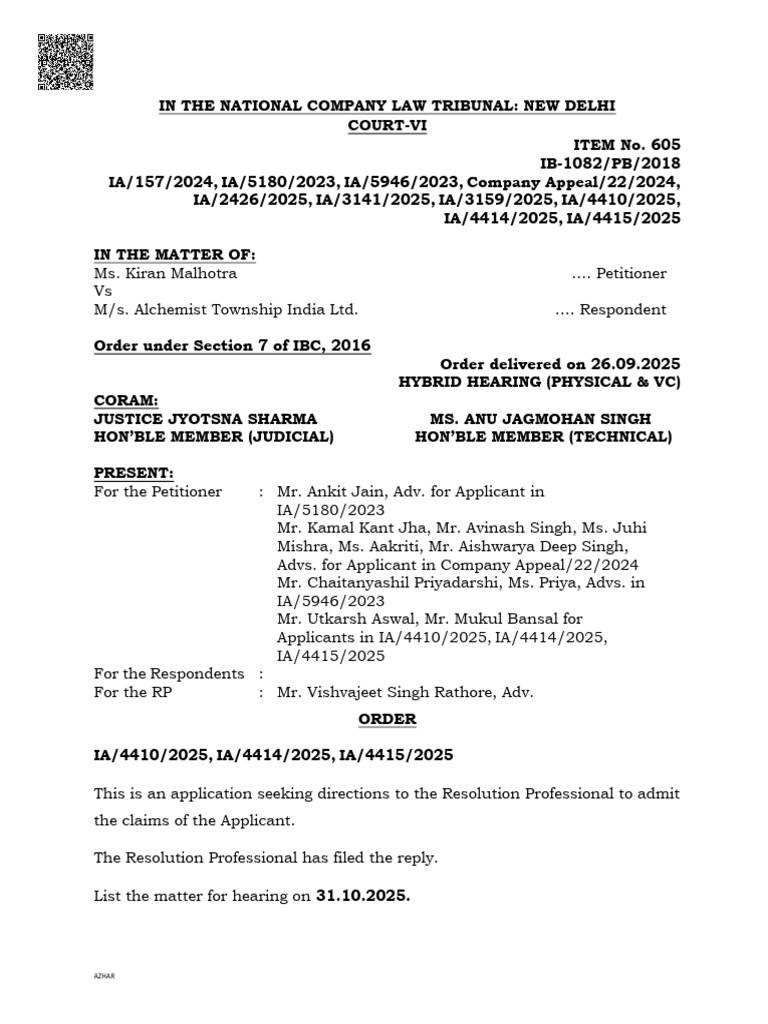 Order Dated 26.09.2025 | PDF