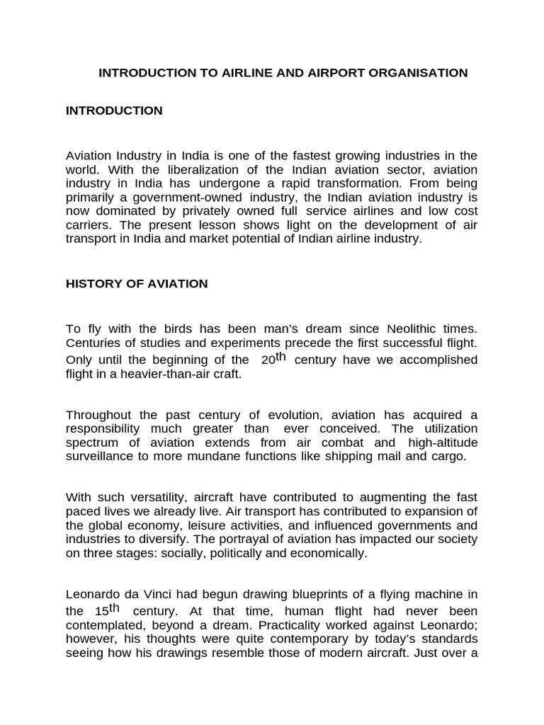 Introduction To Airline and Airport Organisation | PDF | Airlines ...