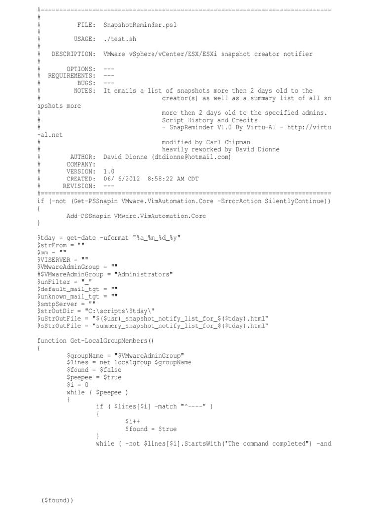 Snapshot Reminder Script Overview | PDF | Cyberspace | Network Service