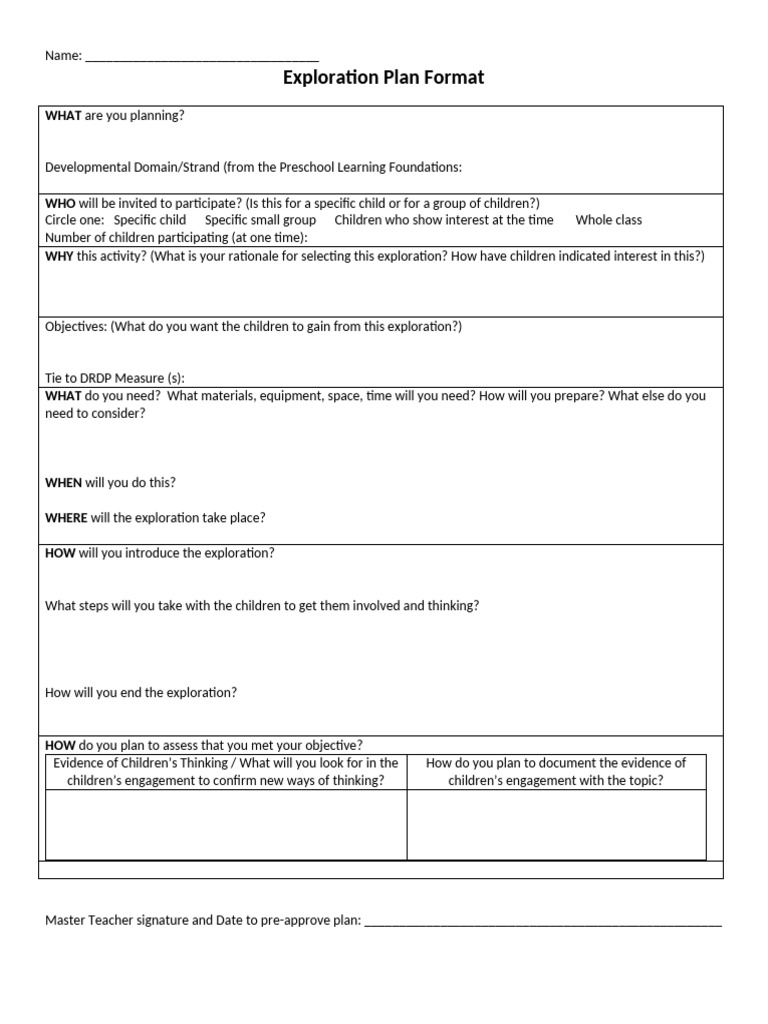 Exploration Form | PDF