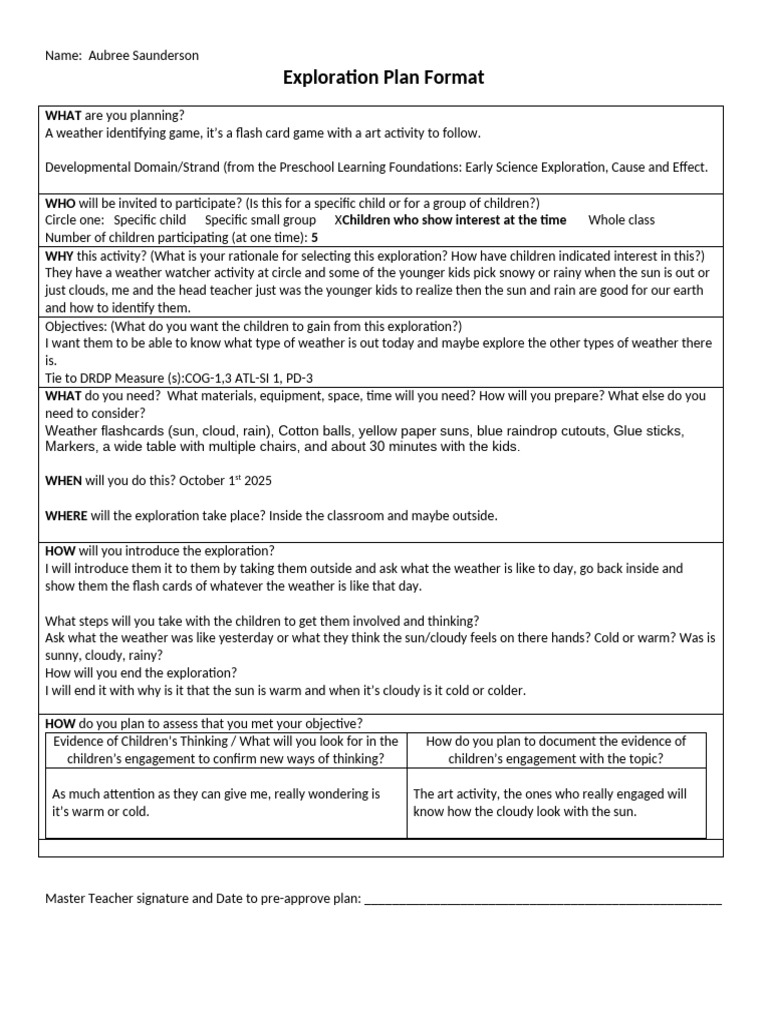 Exploration%2BForm Copy | PDF | Cognition | Learning