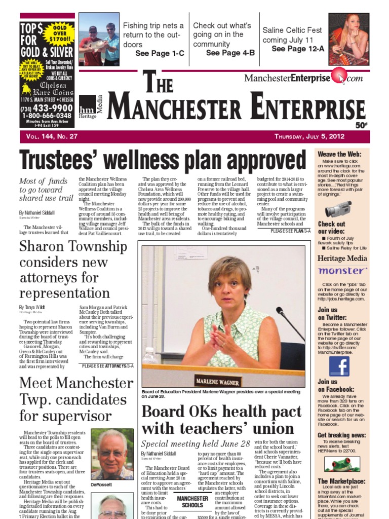 Manchester Enterprise Front Page July 5 PDF Business