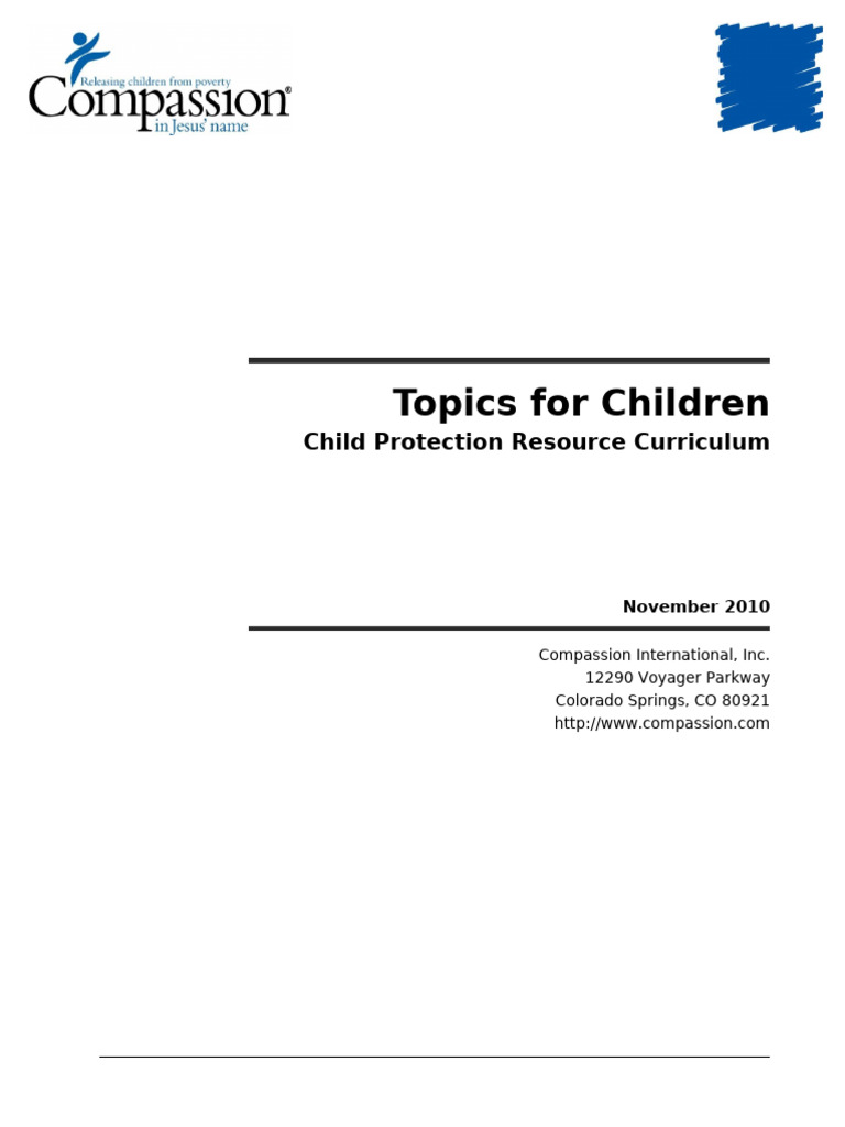 Child Protection Topics For Children | PDF | Jesus | Love