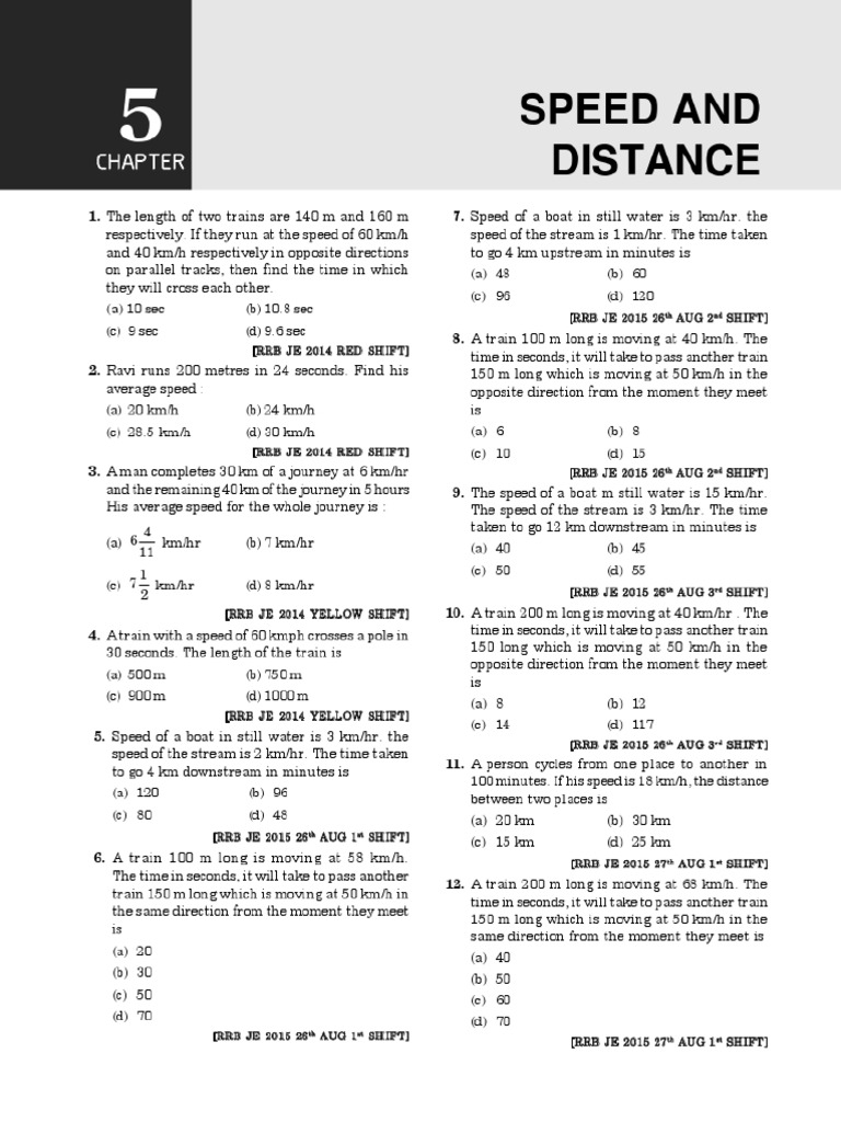 Speed and Distance | PDF