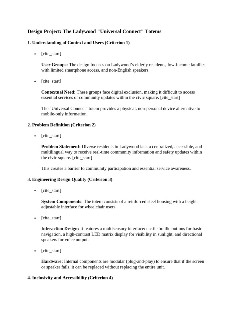 Design Proposal-example Universal connect | PDF | Accessibility | Computing