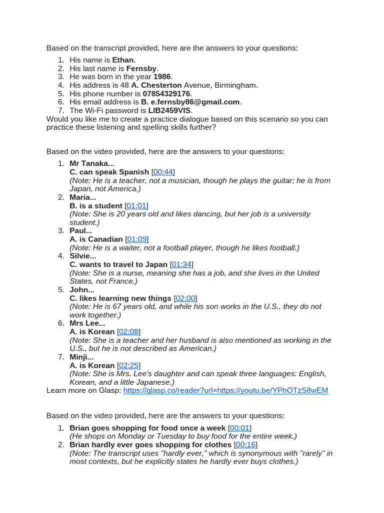 Based On The Transcript Provided | PDF | Desk | Bedroom
