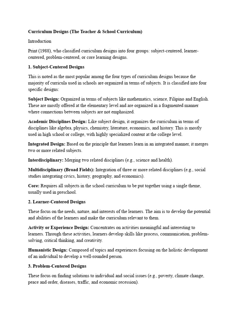 Curriculum Conceptions | PDF | Curriculum | Learning
