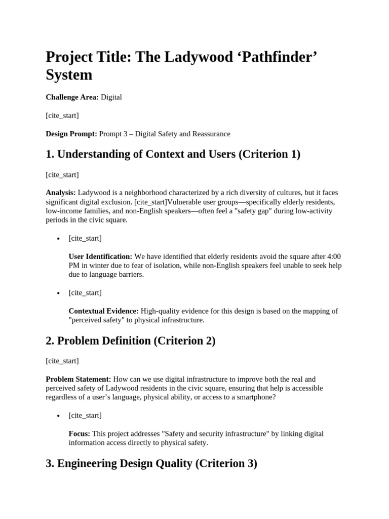 Design Proposal - Exapmle - Pathfinder | PDF | Safety | Accessibility