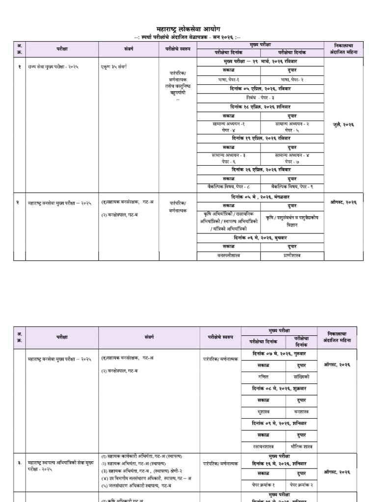 Time Table 2026 | PDF
