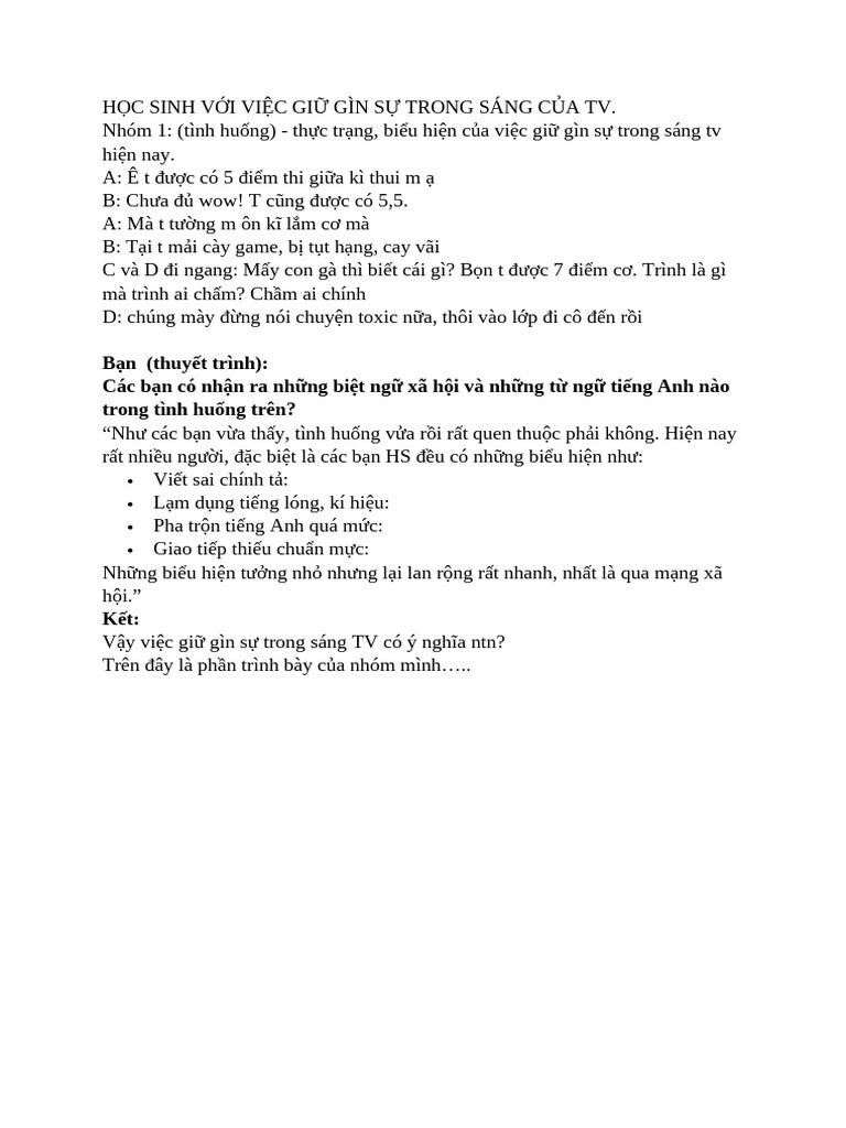 NHÓM 1 TH C TR NG | PDF
