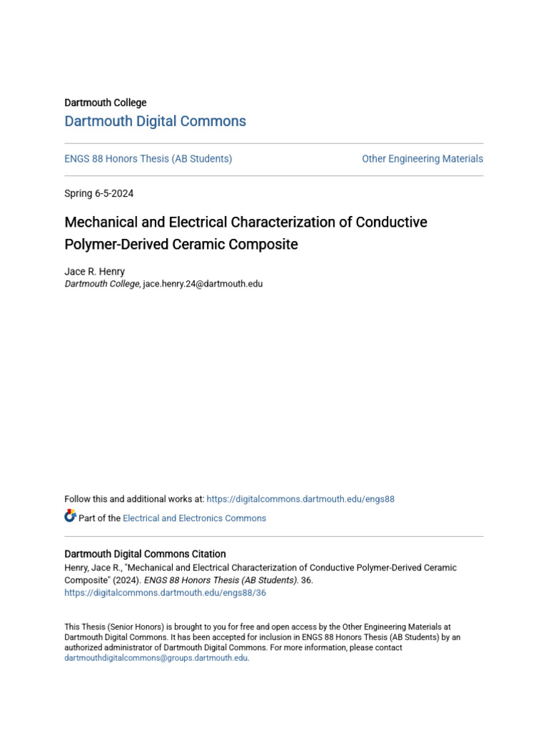 Mechanical and Electrical Characterization of Conductive Polymer | PDF ...