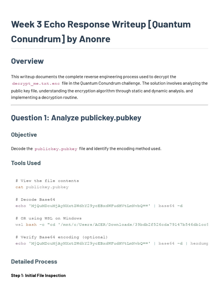 FsKnockouT Week3 Echo Response | PDF | Encryption | Public Key Cryptography