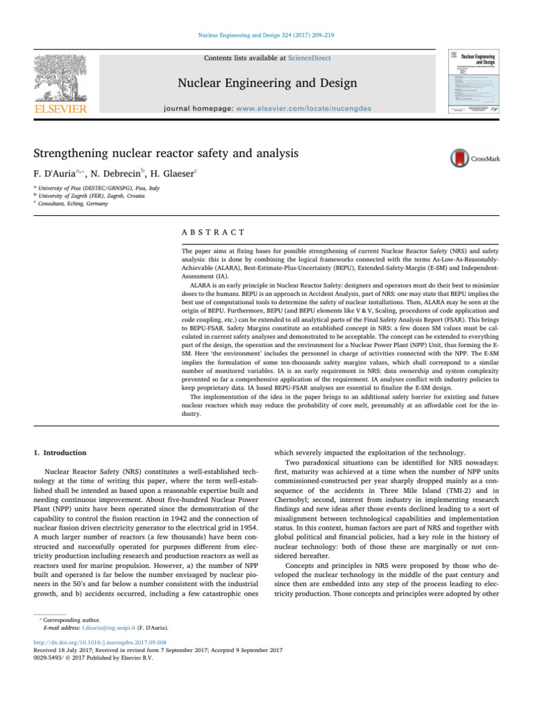 Strengthening Nuclear Reactor Safety and Analysis | PDF | Nuclear Power ...