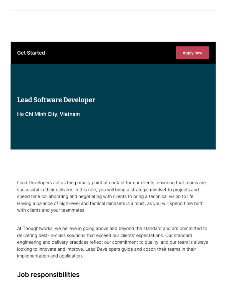 JD - Lead Software Developer - Ho Chi Minh City _ Thoughtworks Careers ...