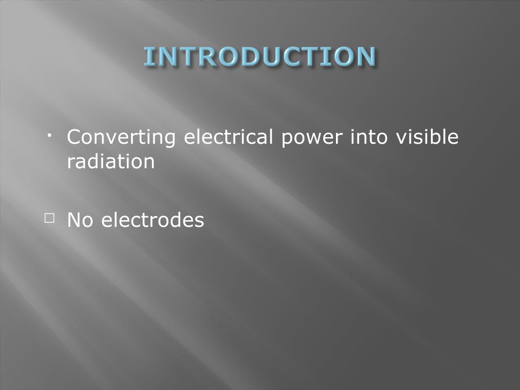 Radio Frequency Light Sources Presentation PDF Incandescent Light