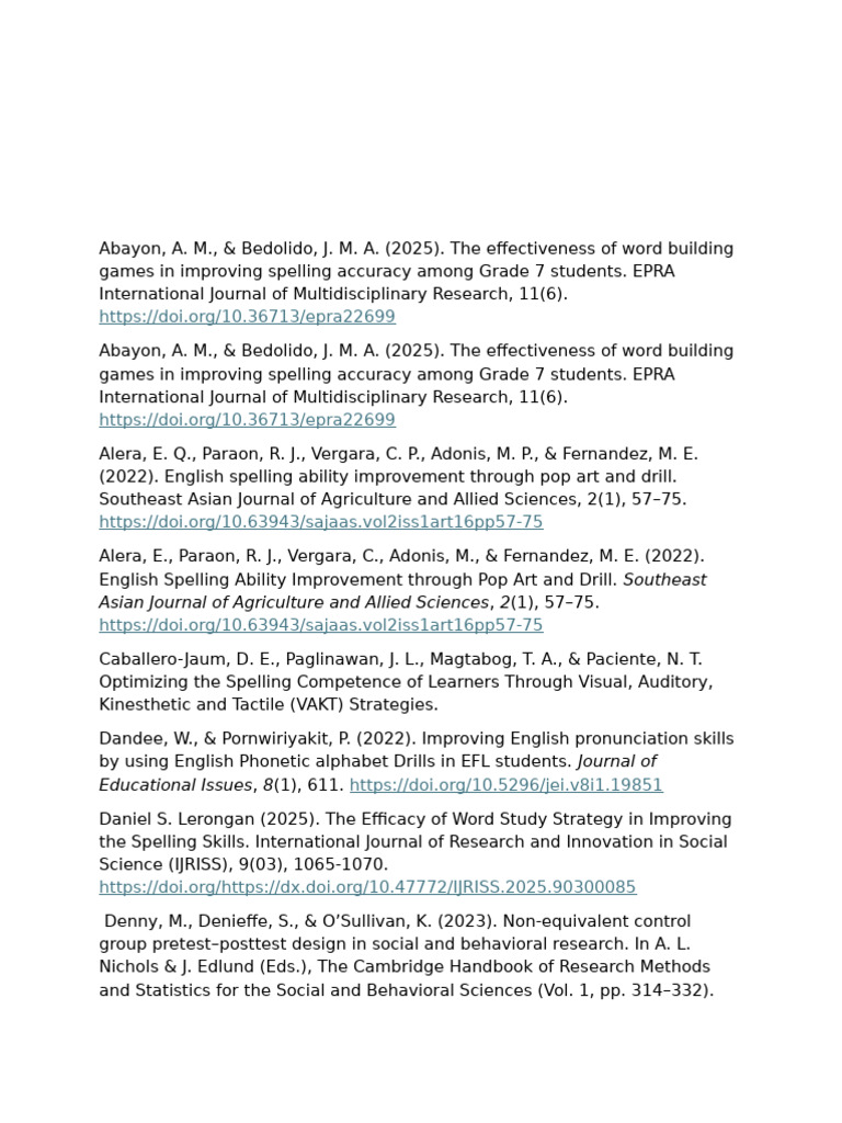 references local foreign | PDF | Literacy | Spelling