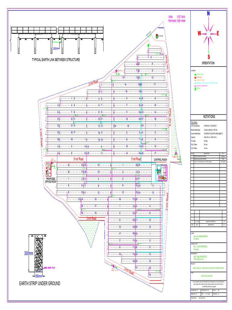Earthing Layout 3.9MWp Kottakudi Madurai Rev01 | PDF | Solar Energy ...