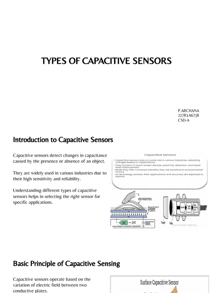 Types of Capacitive Sensors in Electronic Sensor | PDF | Capacitor | Sensor